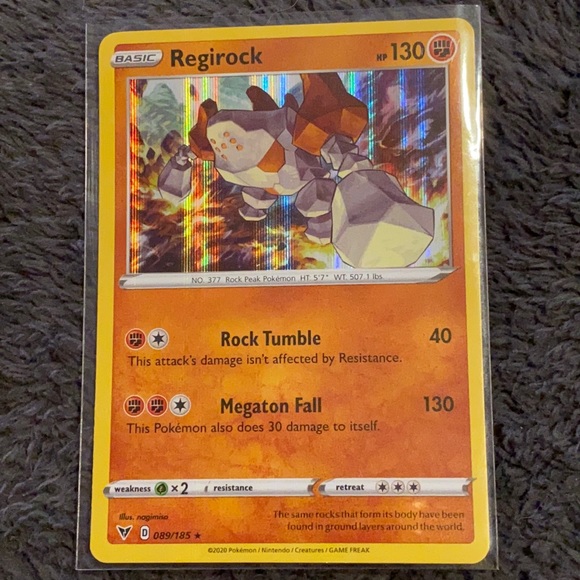 Pokemon | Toys | Rare Holographic Regirock Pokmon Card 8985 | Poshmark